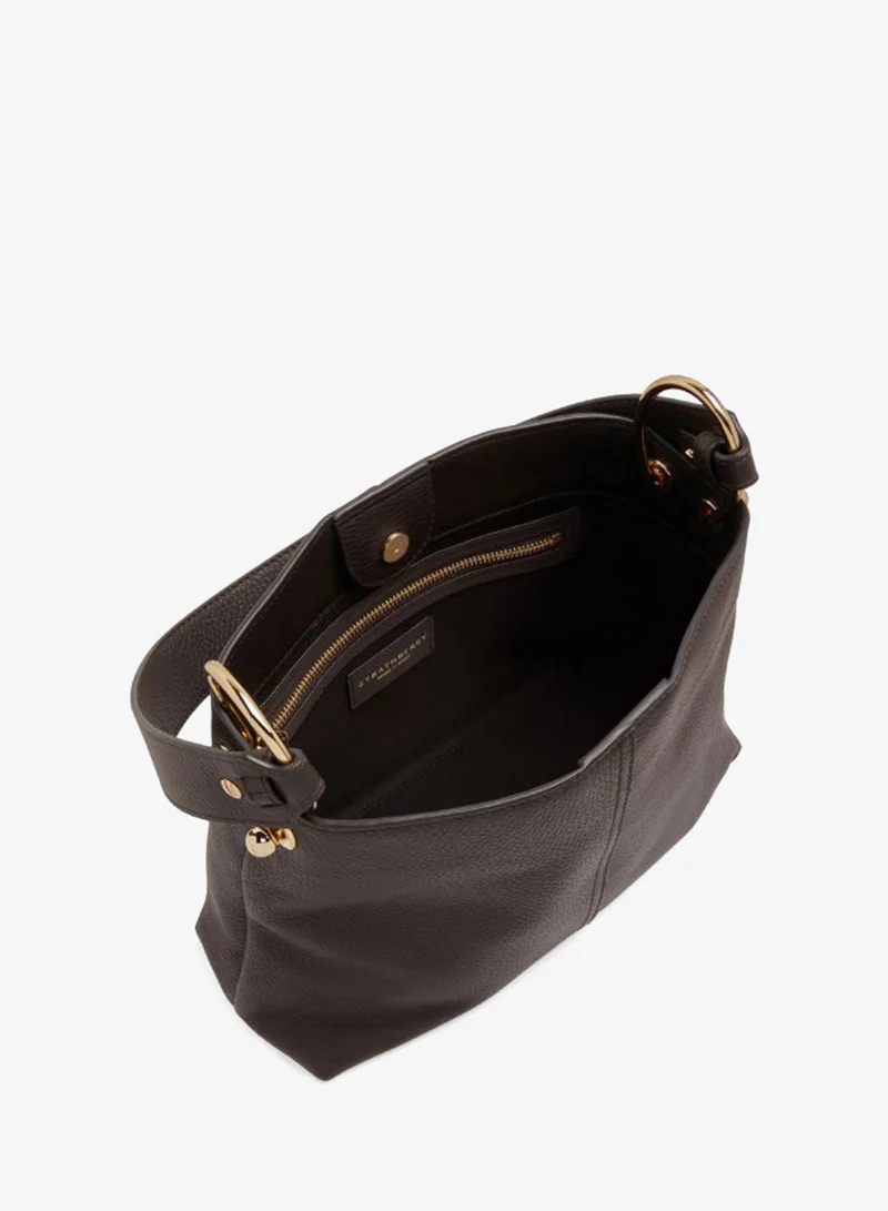 Strathberry  Lana Hobo Bag in Grain Espresso Leather for Women | Best Price UAE